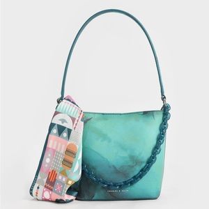 COPY - Charles & Keith Alcott Bucket Bag - Teal